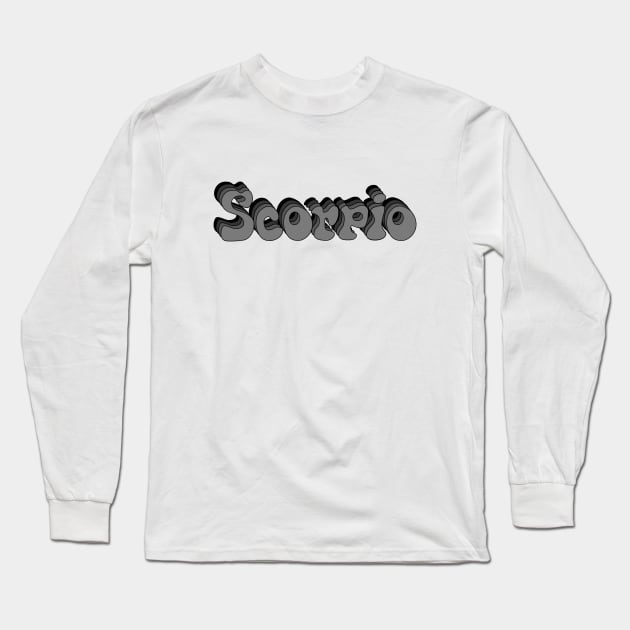 Monochrome Scorpio Long Sleeve T-Shirt by Scarlett Blue